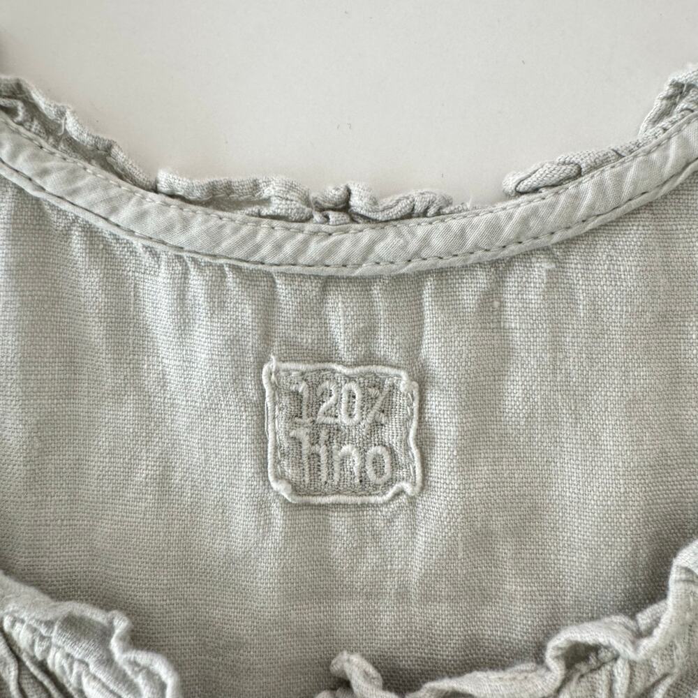 120% Lino Linen Embroidered Button-Down Tank Top Gray 42 (US 6) - Picture 9 of 11